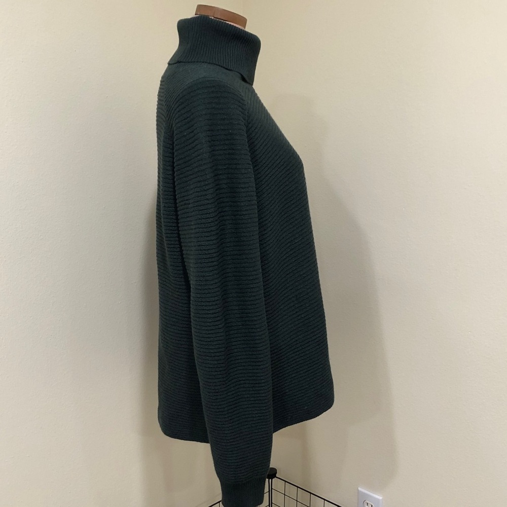 SOLD Kuhl Solace Sweater Size Large Dark Green Ribbed Turtleneck Pullover - Picture 5 of 14